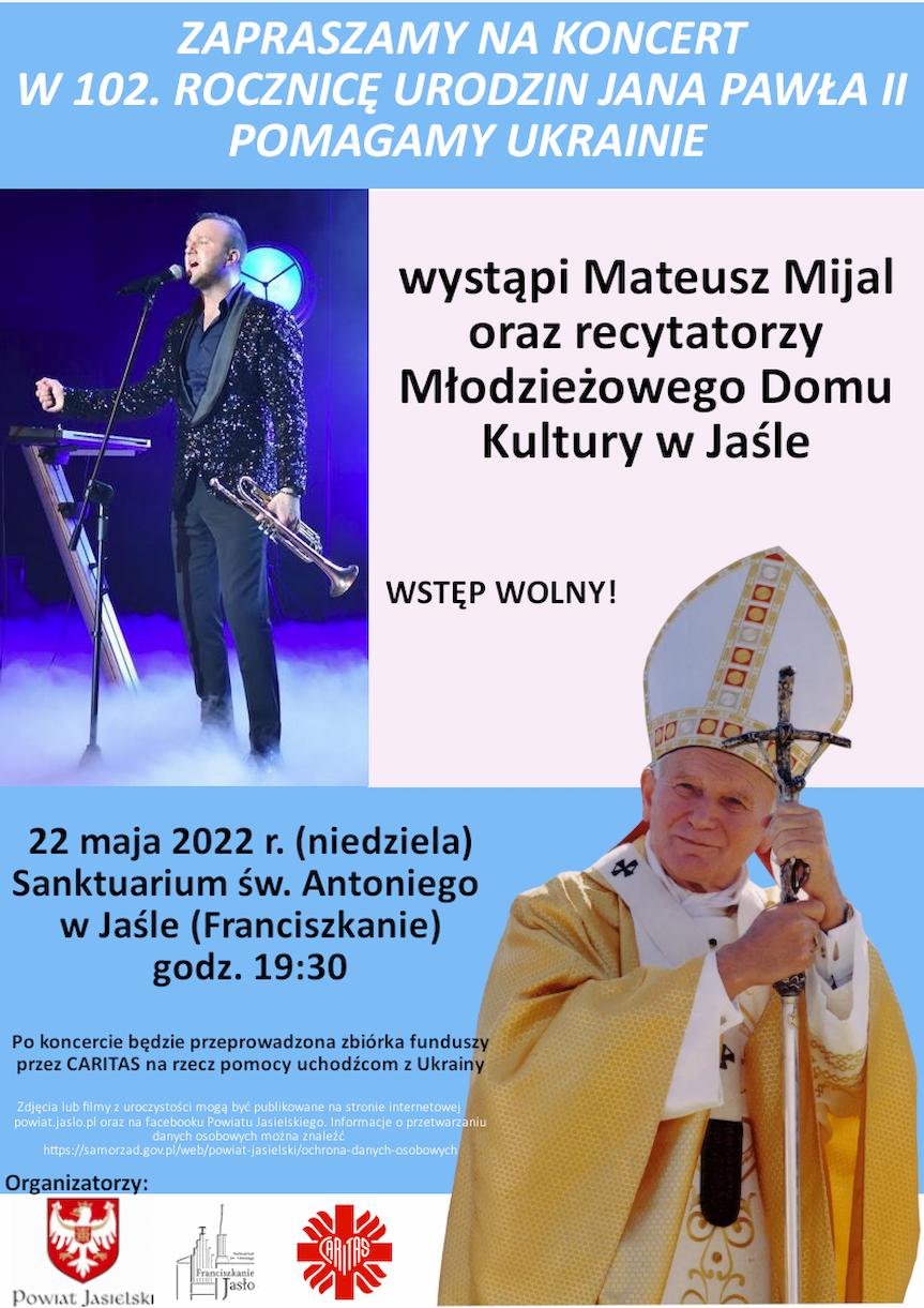 Koncert w 102. rocznicę urodzin Jana Pawła II w Jaśle