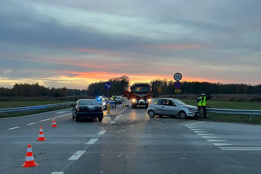 Zderzenie samochodów w Weryni