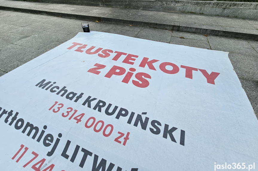 Akcja "Tłuste koty PiS" w Jaśle