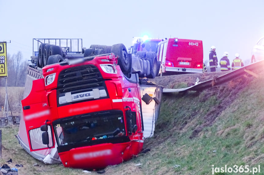 Kolizja ciężarówki w Jaśle