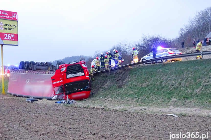 Kolizja ciężarówki w Jaśle