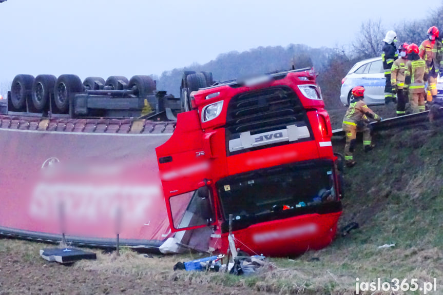 Kolizja ciężarówki w Jaśle