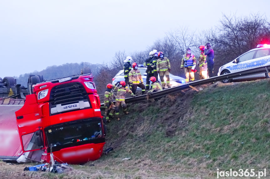 Kolizja ciężarówki w Jaśle