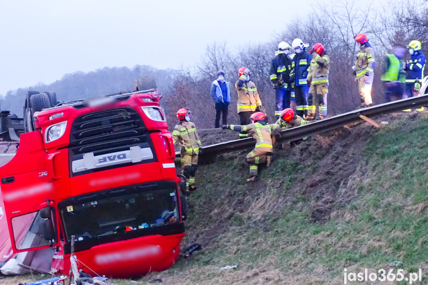 Kolizja ciężarówki w Jaśle