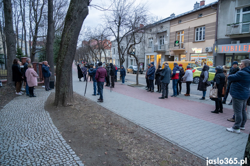 Konferencja prasowa przy I LO w Jaśle