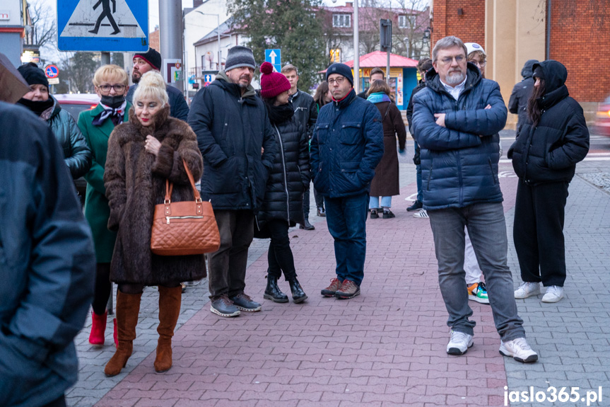 Konferencja prasowa przy I LO w Jaśle