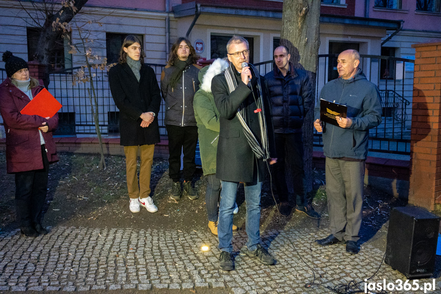 Konferencja prasowa przy I LO w Jaśle