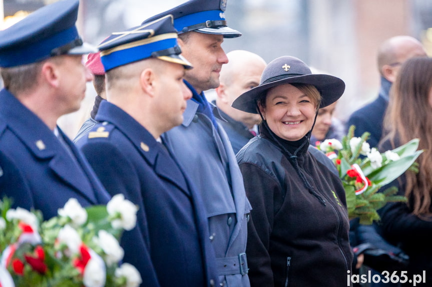 Odsłonięcie obelisku w Jaśle