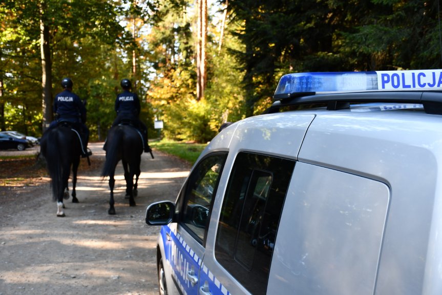 Patrole policji i straży leśnej w gminie Jasło