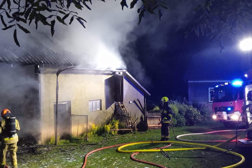 Pożar budynku gospodarczego w Sieklówce