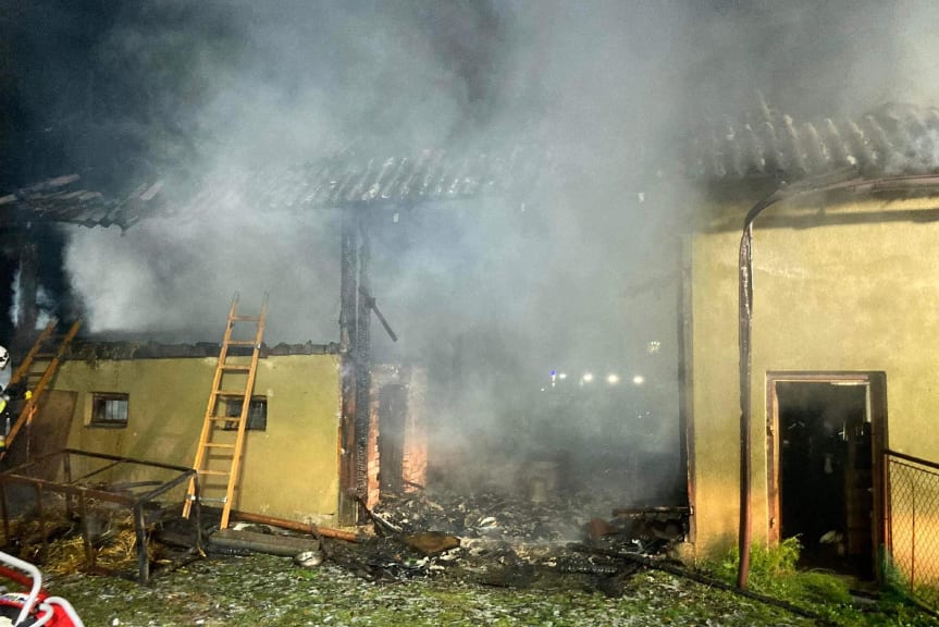 Pożar budynku gospodarczego w Sieklówce