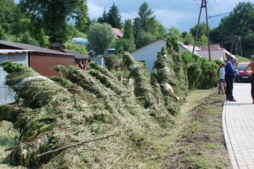 Sprzątanie po niszczycielskim żywiole w Trzcinicy