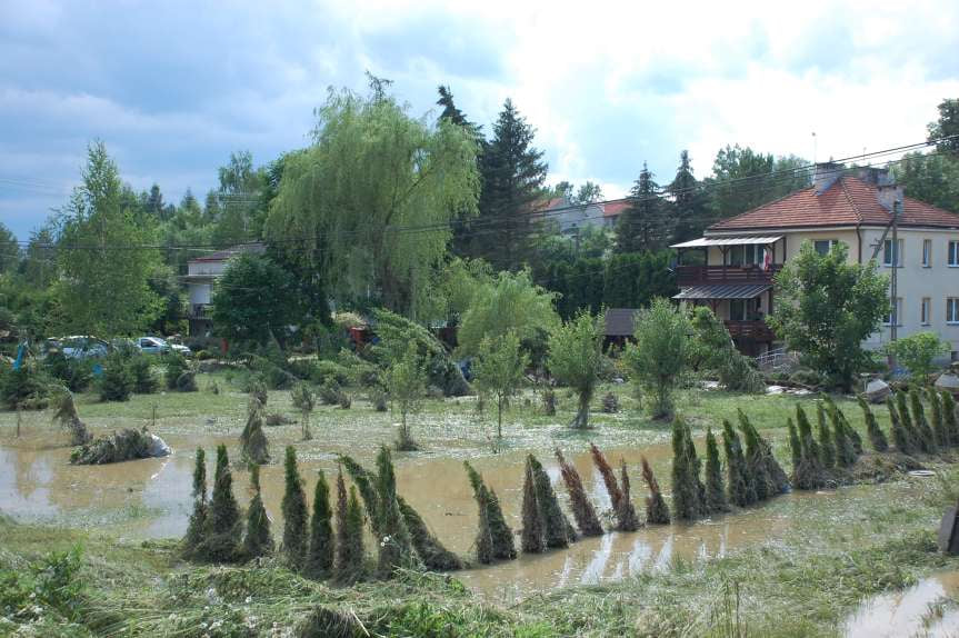 Sprzątanie po niszczycielskim żywiole w Trzcinicy