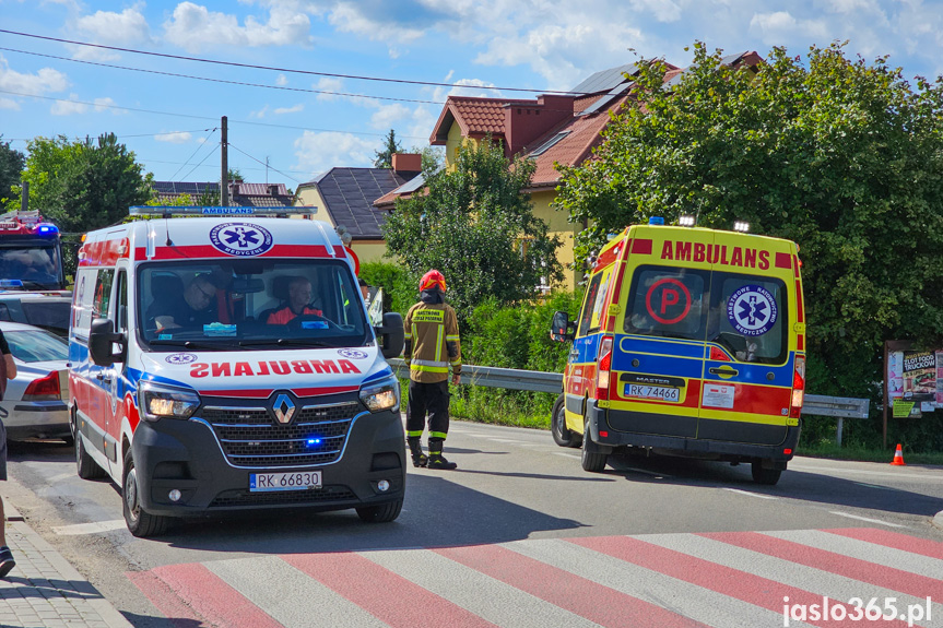 Zderzenie dwóch samochodów w Jaśle