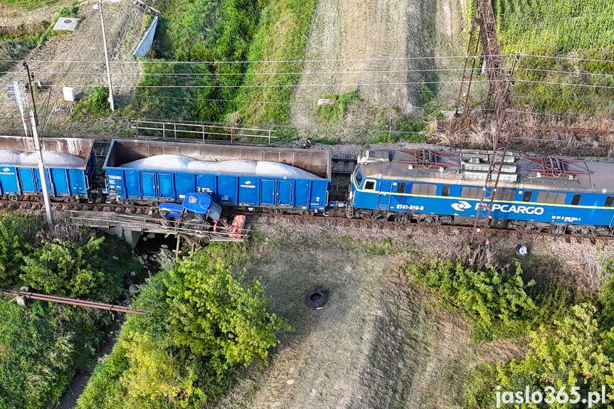 Zderzenie traktora z pociągiem